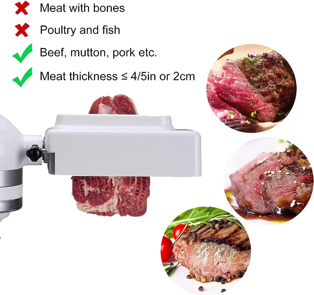 Meat Tenderizer Attachment for All KitchenAid Household Stand Mixers- Mixers Accesssories Meat Tenderizers No More Jams and Brea