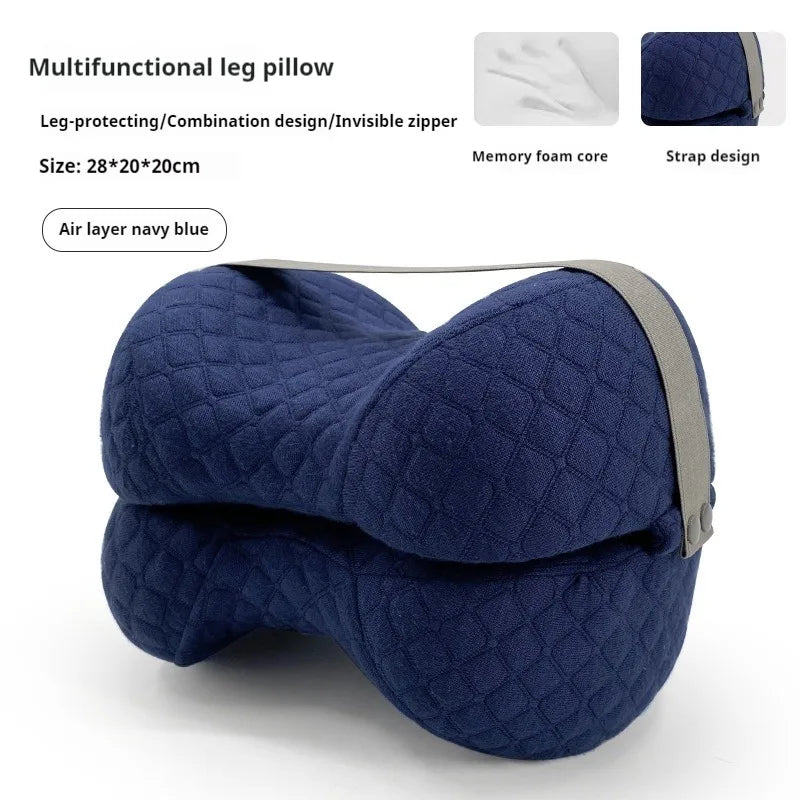 Contoured Knee Pillow for Side Sleepers, Cooling Memory Foam Leg Spacer 1pc 50x30cm