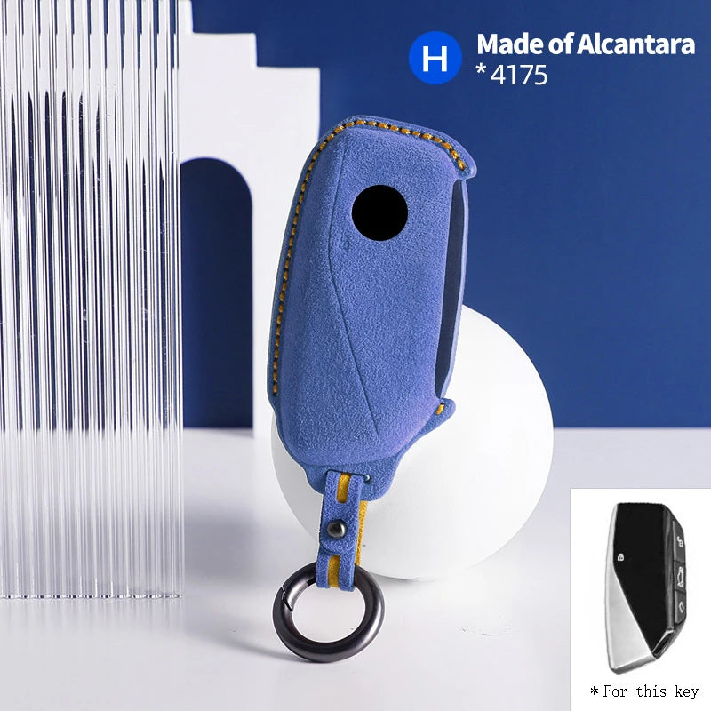 Alcantara Car Key Fob Cover Case for BMW 7 Series 735i 740Li i7 X7 X1 U11 G07 LCI XM