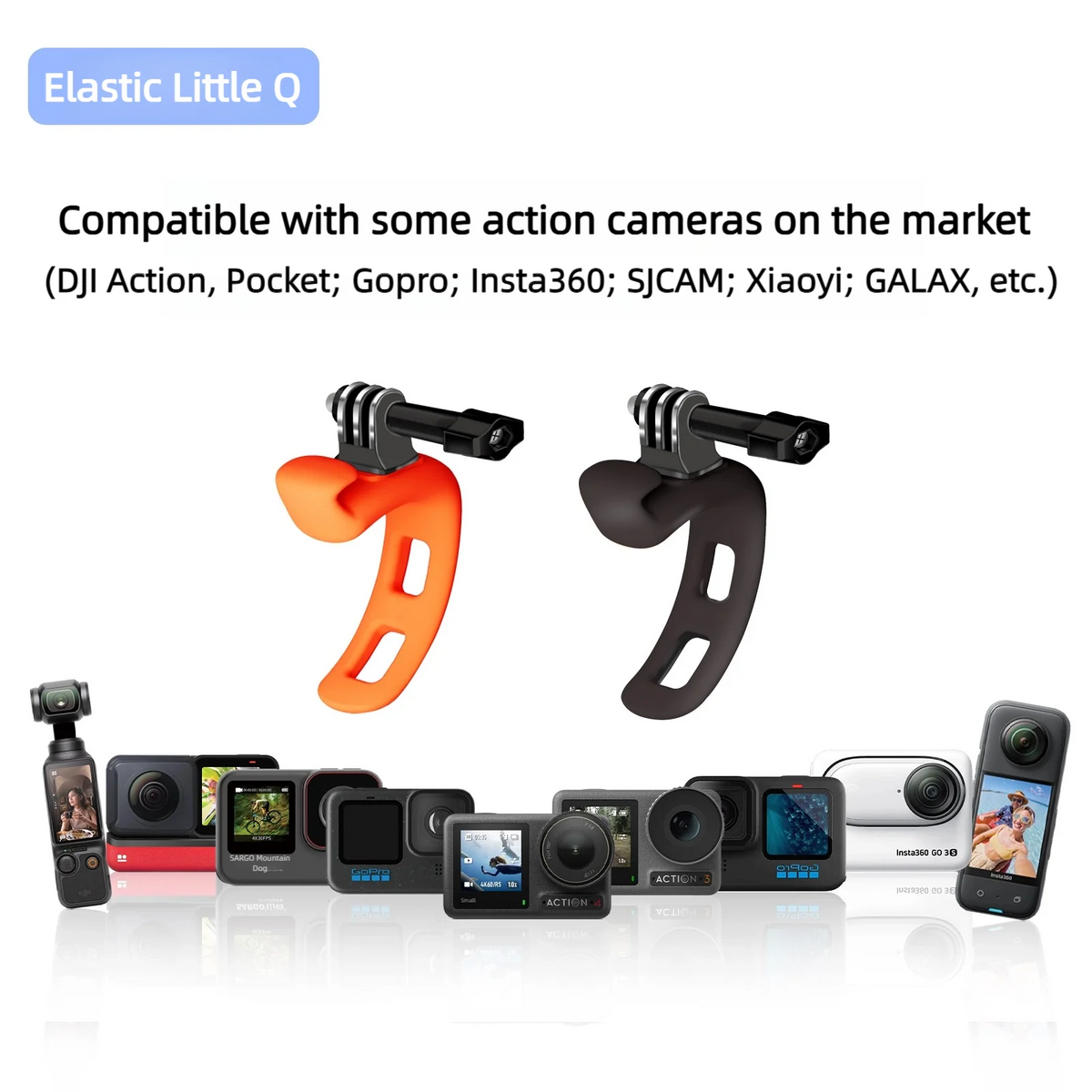 Ronkoen Action Camera Adjustable Silicone Mount Mini Flexible Bracket For Gopro Insta360 DJI Action Camera Accessories