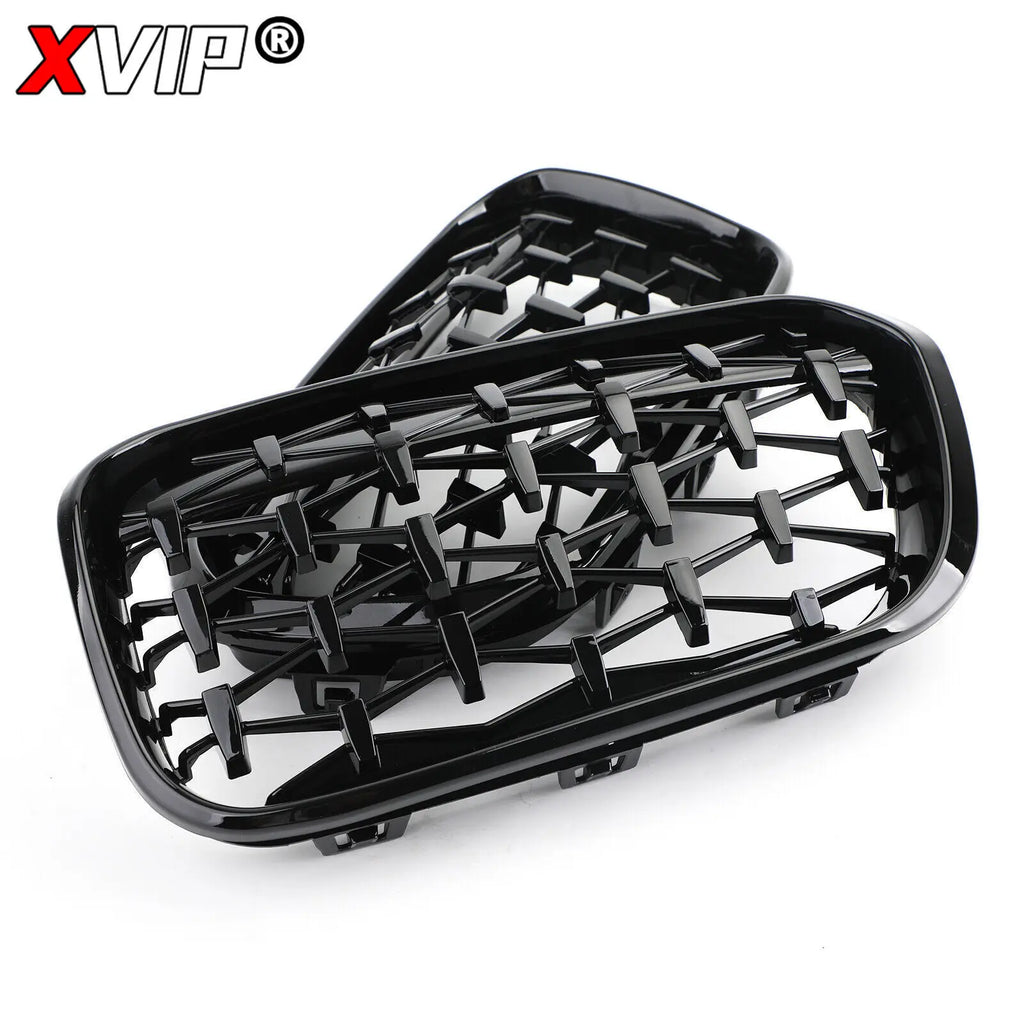 XVIP Front Bumper Kidney Grille Racing Grills For BMW 1 Series F20 F21 2015-2019 Replacement Double Slat Gloss Black Grilles