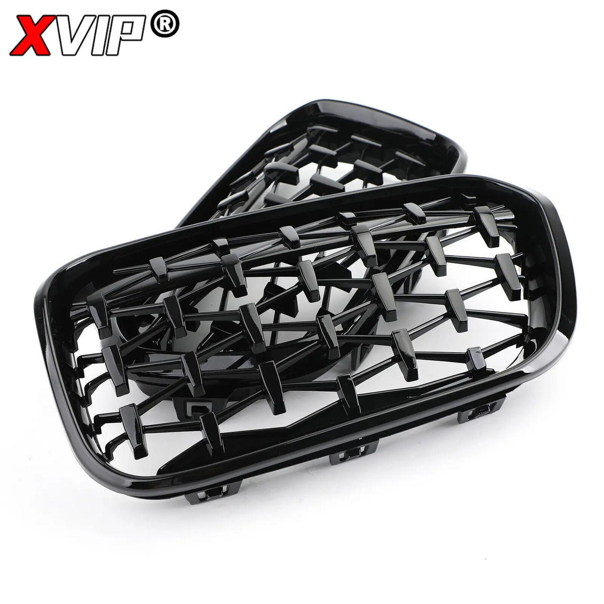 XVIP Front Bumper Kidney Grille Racing Grills For BMW 1 Series F20 F21 2015-2019 Replacement Double Slat Gloss Black Grilles