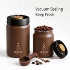 Vacuum Coffee Bean Storage Container Stainless Steel Airtight Canister Light-proof Tea Spice Food Storage Jar Kitchen Tool