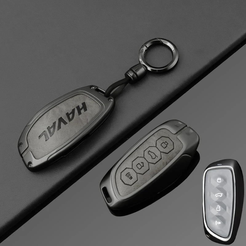 Leather Car Key Case Cover for Great Wall Haval H6 2024 H9 2024 F7x H5 H3 H2 M6 Cool Dog Plus Owl Dragon MAX F7 Accessories