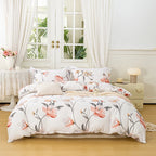 3pcs/set Leaf Floral Pattern Duvet Cover Set(1 Duvet Cover & 2 Pillowcase）Soft And Skin-Friendly Duvet Cover Bedding Set For