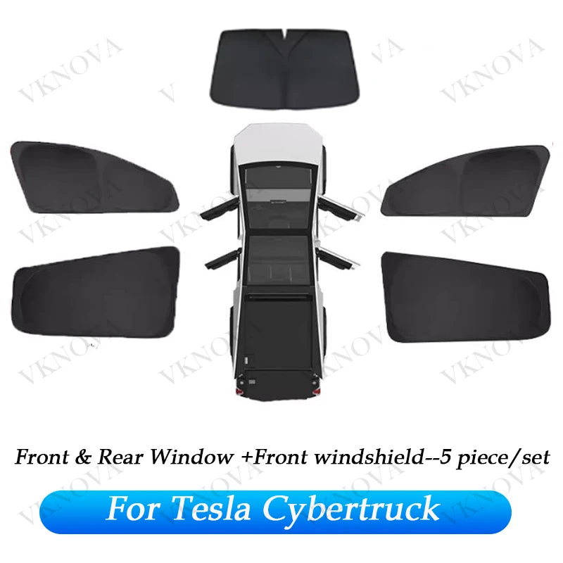 For Tesla Cybertruck 2026 23 Sun Shade Front Rear Side Window Sunshade Windshield Sun Visor Outdoor Camping interior Accessories