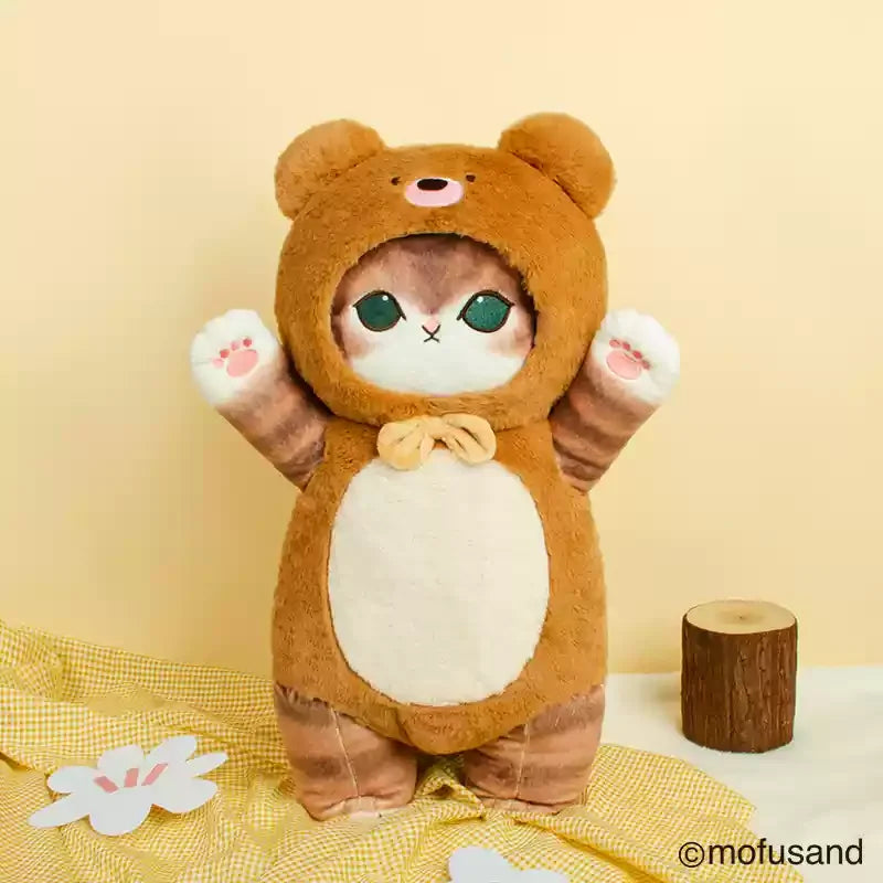 Cat long plush doll polyester fiber, dinosaur/bear/cow styles, 30cm or 50cm