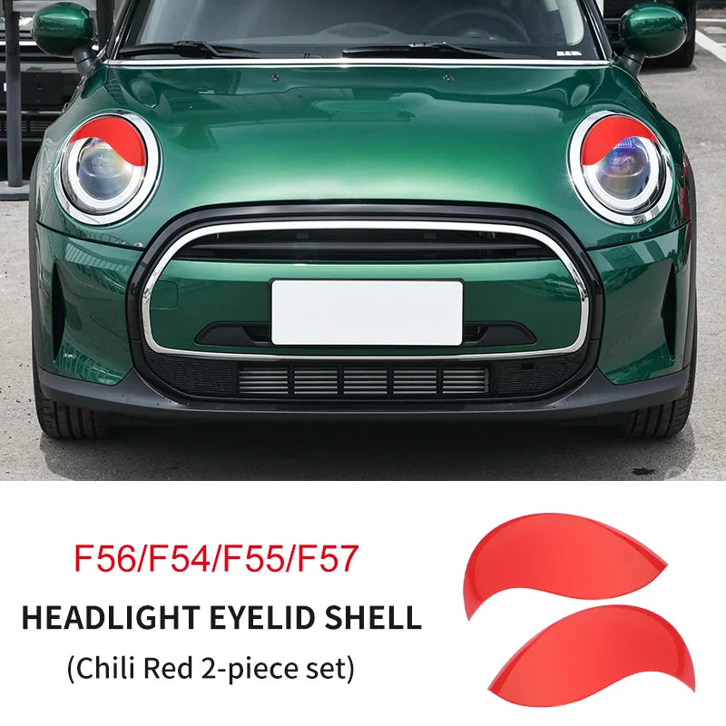 ABS Glossy And Matt Black Color Angry Eyelid For MINI Cooper F65 F66 F54 F55 F56 F57 R55 R56 R57 R58 R59 Car headlight sticker