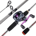 Sougayilang 1.7m Fishing Rod Carbon Fiber Casting Rod and Baitcasting Reel combo with Free Pe Line As Gift Max Drag 8kg for Bass