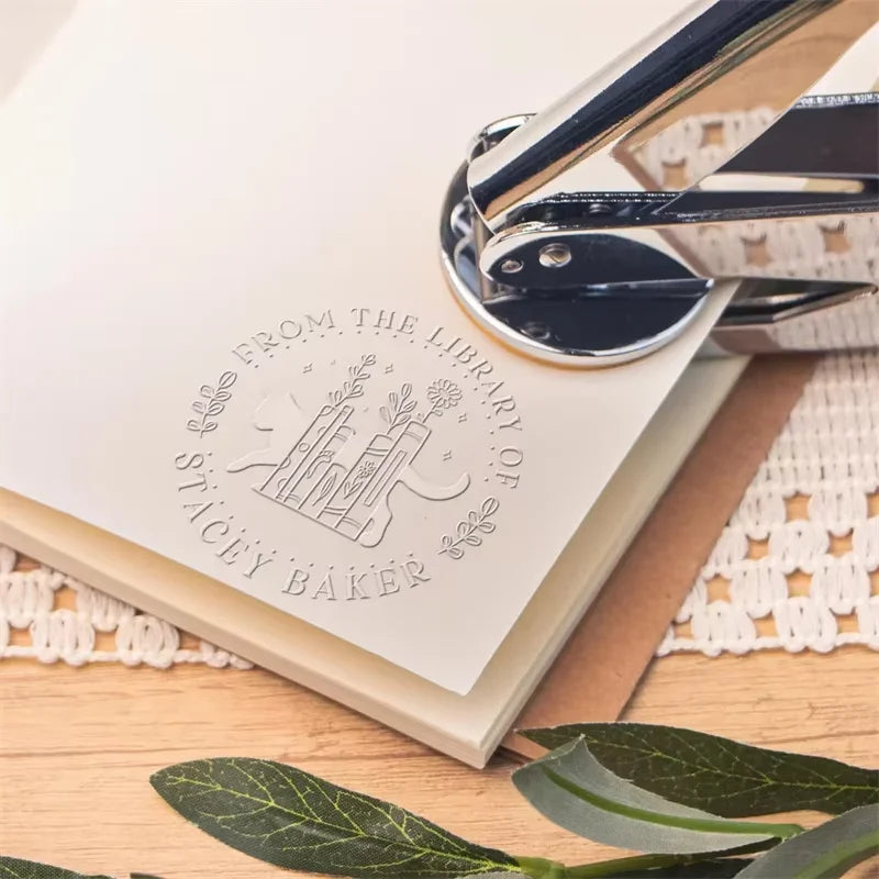 Custom Embosser Stamp LOGO DIY Personalized Book Embosser Seals for Letter Head Wedding Envelope Graduation Christmas Decora