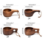 2025 New 210ml Outdoor Wood Cup Kuksa Camping Mug Coffee Milk Cups Mugs Acacia-Wood Drinkware Bushcrafts Artifact Kitchen