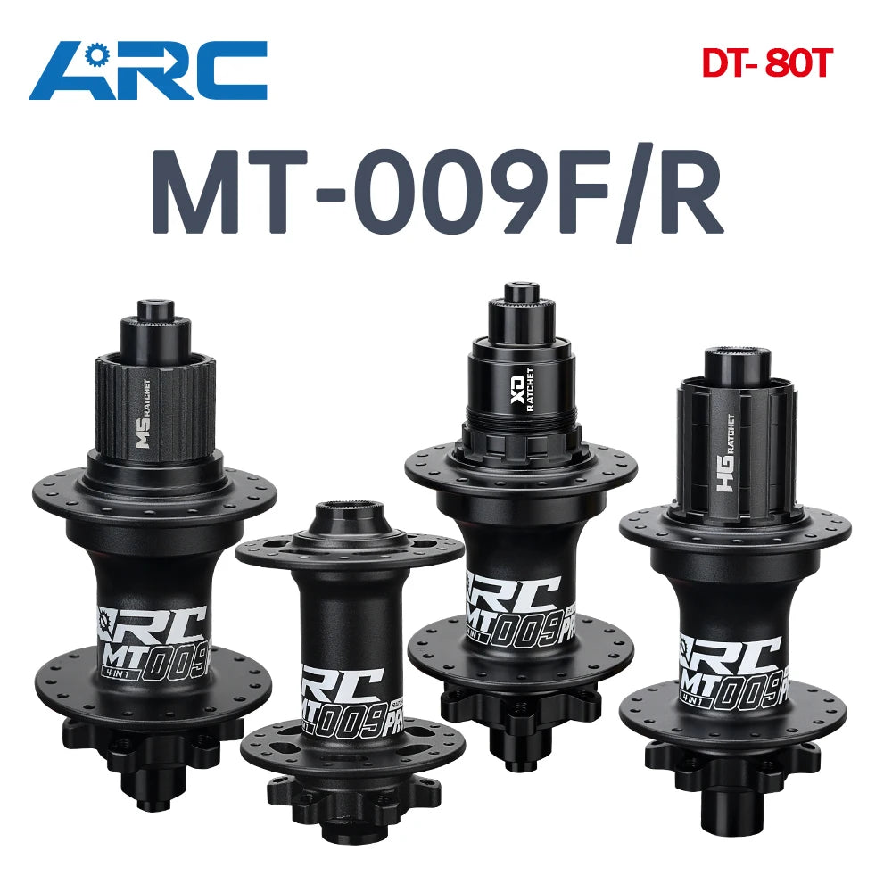 New ARC MT009 4 IN 1 Pro Front Rear Bicycle Hub Mountain MTB Bike Hub Sealed Bearing DT Ratchet 80T Bicycle Hubs 8-12Speed