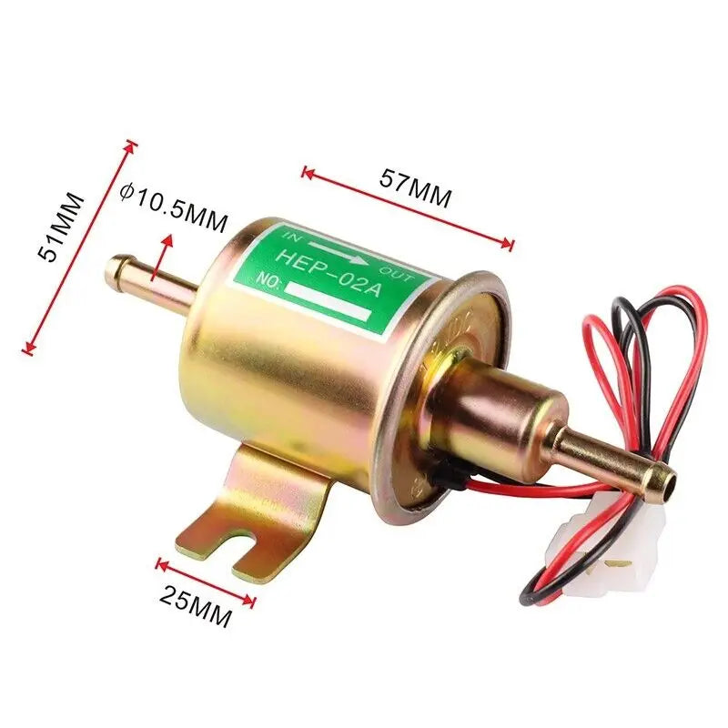 High Quality Low Pressure Universal Diesel Petrol Gasoline Electric Fuel Pump HEP-02A 12V 24V For Car Motorcycle ATV Fuel Pump