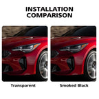 For Kia Stinger 2018-2023 Smoke Black High-Gloss Pre-Cut TPU Headlight Protective Film PPF Anti-Scratch Vinyl Wrap Cover Kit