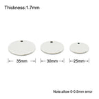 20pcs Stainless Steel Round Pet ID Tag Mirror Finish Collar Name Pendant 25-35mm
