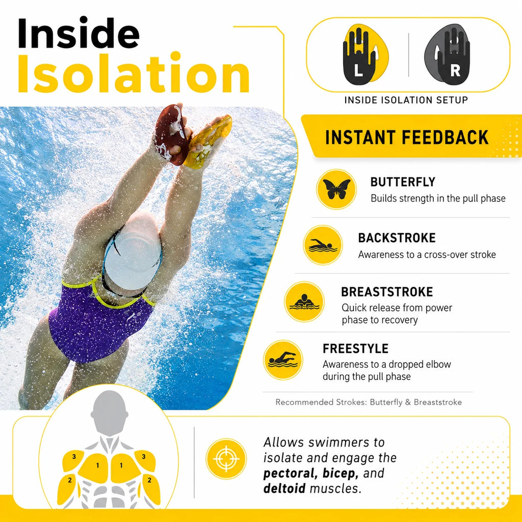 Iso Manta Freestyle Swimming Paddles Fins Ergonomic Professional Strokes Practice Correction Swim DivingTraining Edge Fins