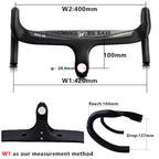 RXL SL Carbon Road Handlebar Integrated Racing Bike Speed 28.6 Black Internal Routing Drop Handle Bars For Bicycle 400/420/440