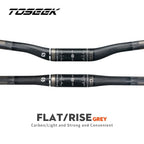 TOSEEK TM10 Grey Matte 3K Carbon Fibre Bike Handlebar MTB Bicycle Handlebars 31.8mm Rise or Flat Handlebar 580mm - 760mm