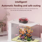 ZYfeedr Automatic Fish Feeder Aquarium Automatic Food Dispenser USB Rechargeable Auto Fish Food Dispenser with Timer LCD Display