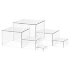 6pcs Acrylic Buffet Riser Food Display Stands Stackable Table Dessert Cake Party Buffet Display Decorating Box 6 Different Sizes