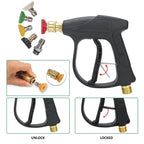 Pressure Washer Gun with Hose Adapter & Quick Connect Nozzle for Karcher Nilfisk Bosch Parkside