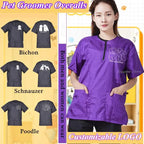Purple/Pink/Gray Pet Shop Cosmetology Uniforms Men And Women Beauticians For Waterproof And Breathable Work Clothes G0709