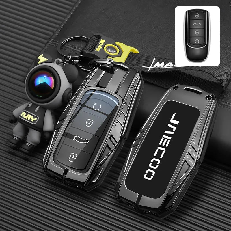 Car Zinc Alloy Silicone Key Case Holder Cover Chain For Chery JAECOO Omoda 5 Tiggo 7 8 9 Plus Pro Arrizo 6 8 Car Styling Remote