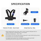 TELESIN Chest Strap Mount Waistcoat Belt Mount for GoPro Hero 13 12 11 10 9 8 7 6 5 Insta360 DJI Action Camera Accessories