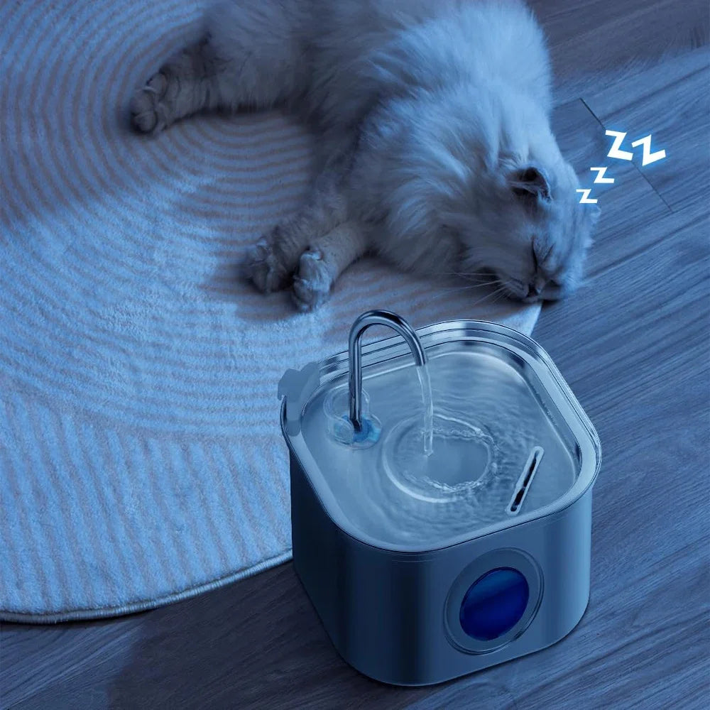304 Stainless Steel Pet Water Fountain 3.2L/108oz with Filter, Visual Window, Faucet