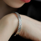 Foxanry Vintage Punk Cuff Bracelet for Women Couples New Fashion Creative Design Sparkling Zircons Wedding Bride Jewelry Gifts