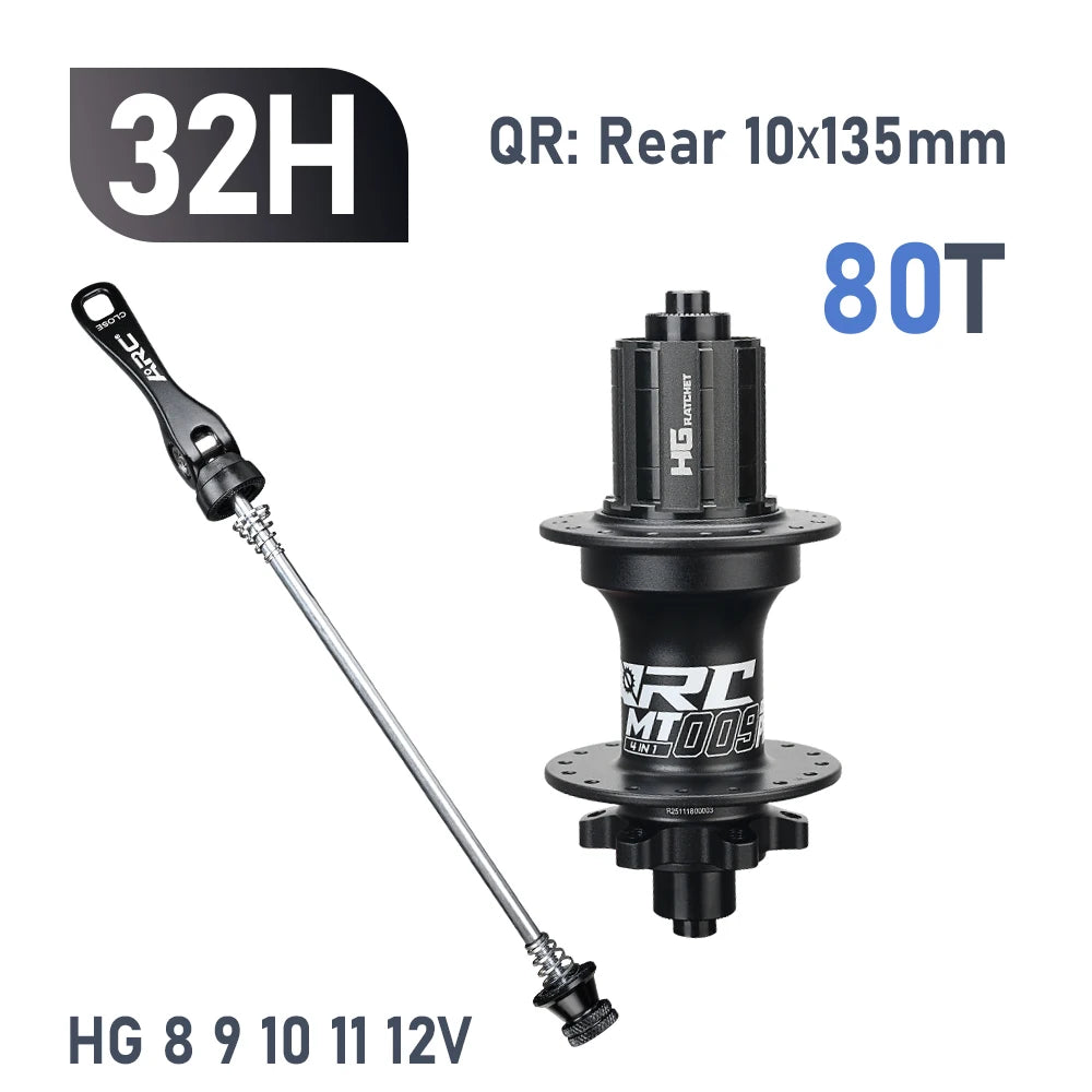 New ARC MT009 4 IN 1 Pro Front Rear Bicycle Hub Mountain MTB Bike Hub Sealed Bearing DT Ratchet 80T Bicycle Hubs 8-12Speed
