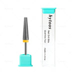 HYTOOS Flat Top 5 in 1 Nail Drill Bit 24mm Long Carbide Tapered Nail Bits Electric Drill Accessories Gel Polish Removal Tool