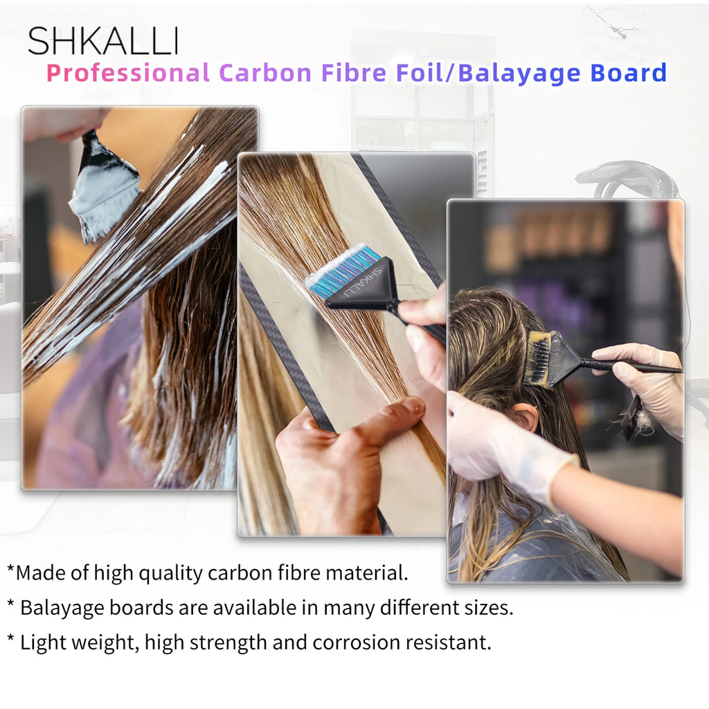 Carbon Fiber Hair Highlighting Board with Comb Teeth, Hair Coloring Tool, Sizes S-XL