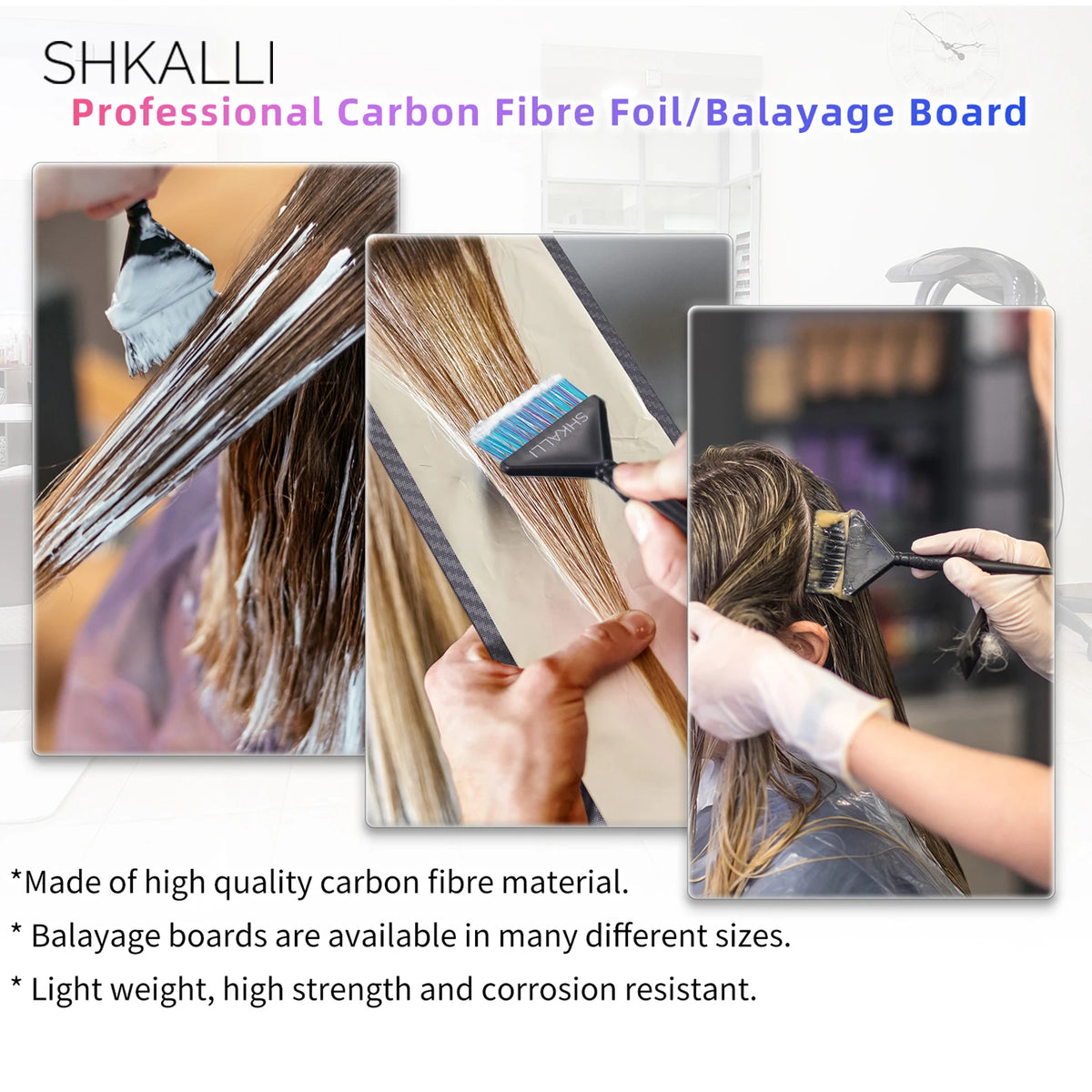 Carbon Fiber Hair Highlighting Board with Comb Teeth, Hair Coloring Tool, Sizes S-XL
