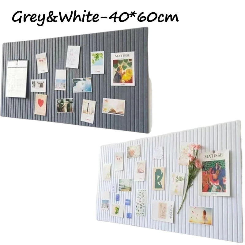 Felt Wall Sticker Display Board for Classroom Photo Wall, 2pcs Set, Grey Yellow Camel
