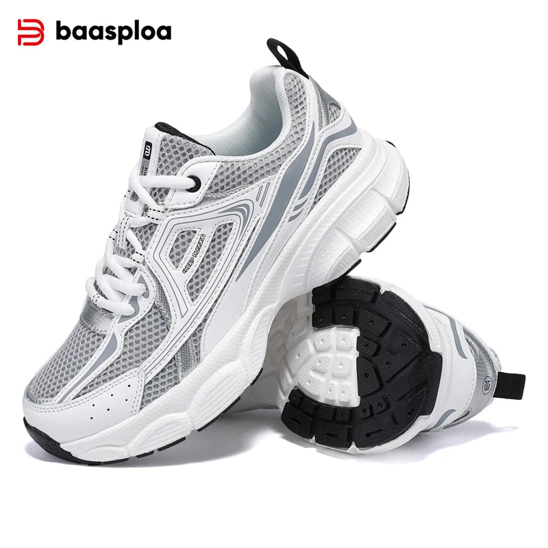 Baasploa Women Sport Shoes Mesh Breathable Lightweight Casual Walking Shoes Female New Comfort Running Shoes Non-slip 35-42