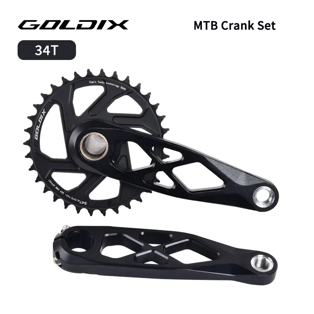GOLDIX MTB Crankset BSA 24mm 165mm 170mm 175mm Direct Mount R-SPEC Trail Hollow Bike Crank Spindle DH AM XC for Shimano SRAM