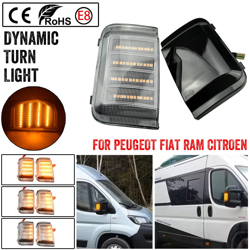 68374916AA For Peugeot Boxer Fiat Ducato Citroen Dynamic LED Turn Signal Light Side Mirror Indicator Sequential Blinker Lamp