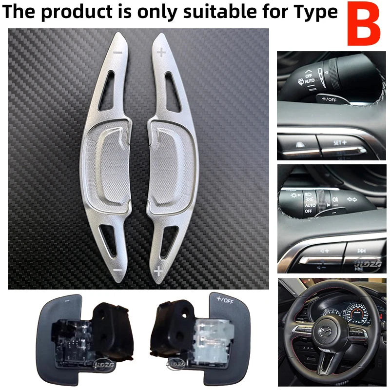 Car Shift Paddles Steering Wheel Paddles Extension DSG For Mazda Mazda3 Axela CX30 CX-30 2020 2021 CX-50 CX-60 CX-90 2023