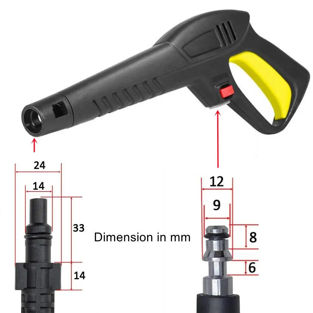 Car Wash Water Gun For LAVOR Parkside High Pressure Washer With Extension Wand And Spray Nozzles