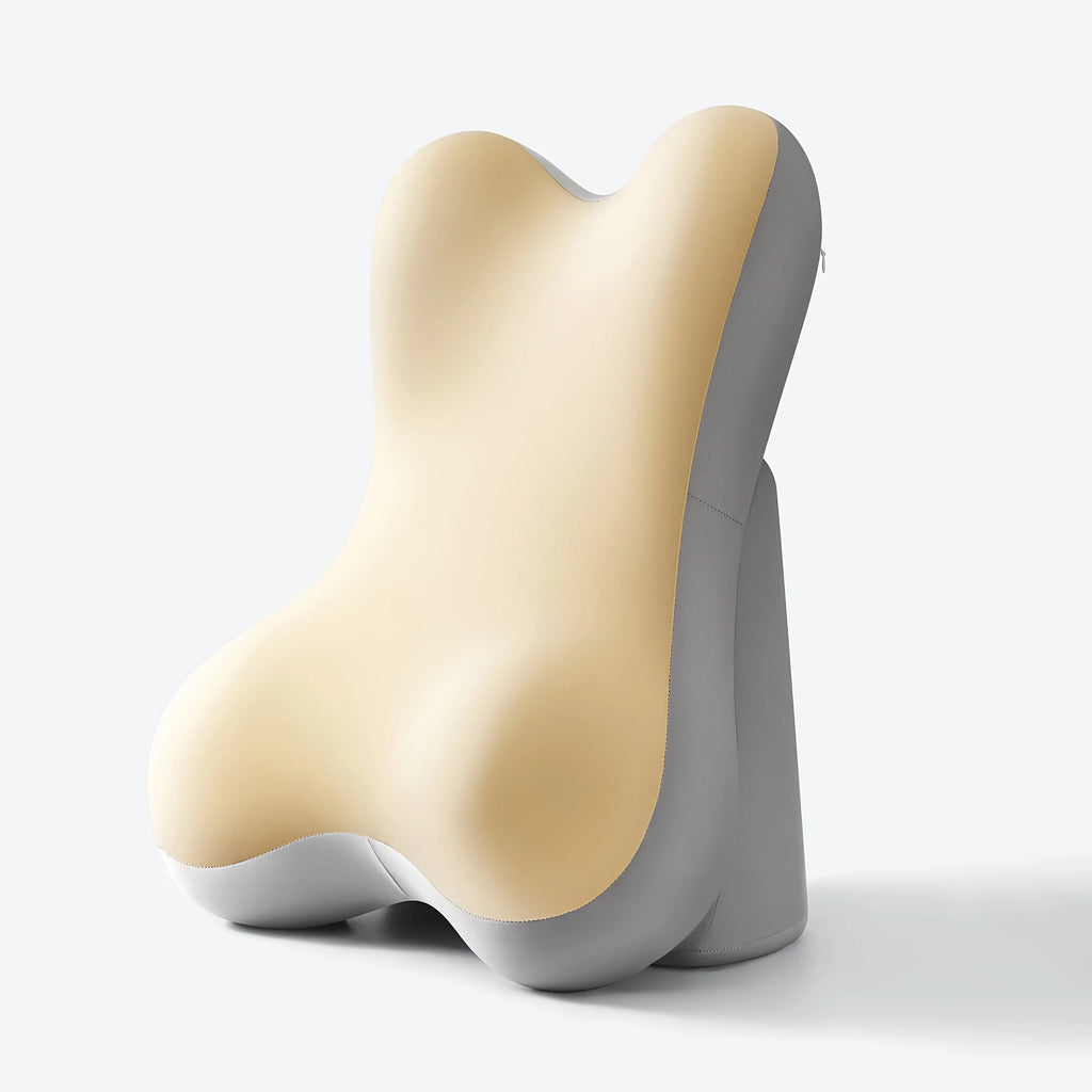 Adjustable Bed Wedge Pillow Memory Foam Backrest, 2-Piece Split Non-Slip Base, Light Yellow