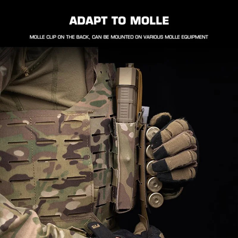 Triple Mag Pouch 5.56/7.62mm Lightweight Open Top Elastic MOLLE Mount Multi Caliber Field Use Hunting Vest Waist Gear Carrier