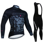 Men's Professional Long Sleeve Cycling Jersey & Padded Shorts Set, Quick Dry, Reflective, Breathable Bike Wear Clothing for Men
