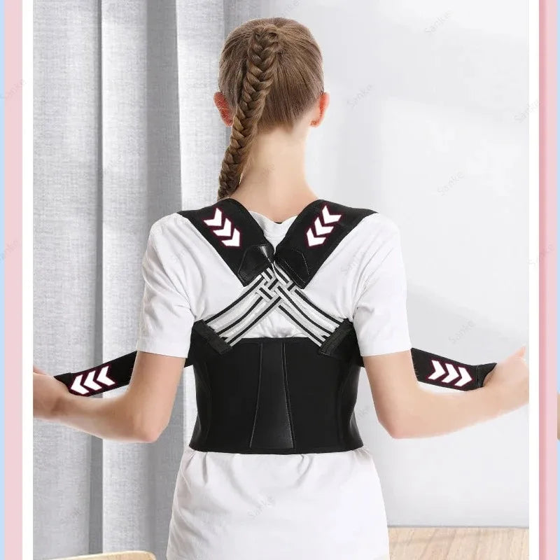 Back Brace Posture Corrector for Women and Men Shoulder Straightener Adjustable Full Back Support Upper and Lower Pain Relief