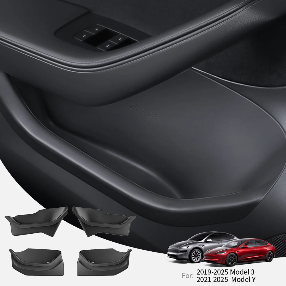 YZ For Tesla Model 3/Y/YL Juniper Highland Door Side Storage Box Full-Cover Front and Rear Interior Storage Box Accessories