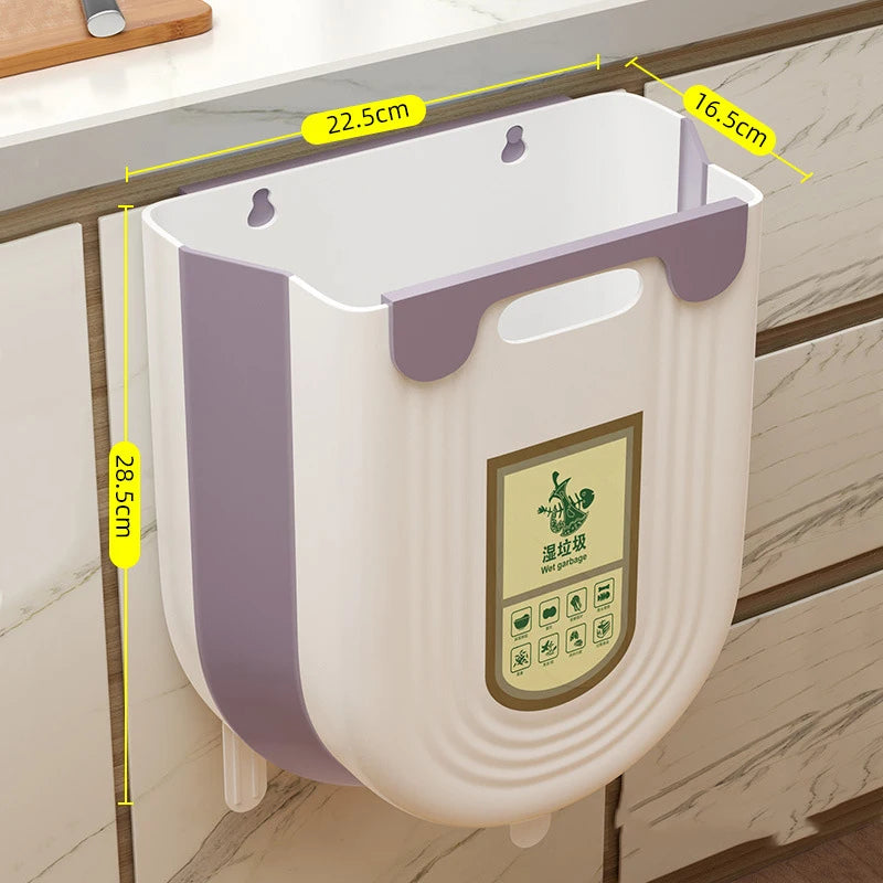 6/10L Hanging Kitchen Trash Can Collapsible Trash Can for Kitchen Foldable Small Garbage Can Compost Bin Under Sink Waste Bin