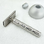 KAMPFE CNC Double Edge Manual Safety Beard Shaver for Men And Women Stainless Steel with 5 replacement blades