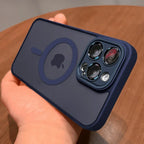 Lens Protector Matte Translucent Armor Shockproof Case For iPhone 17 16 15 14 13 12 11 Pro Max For Magsafe Wireless Charge Cover