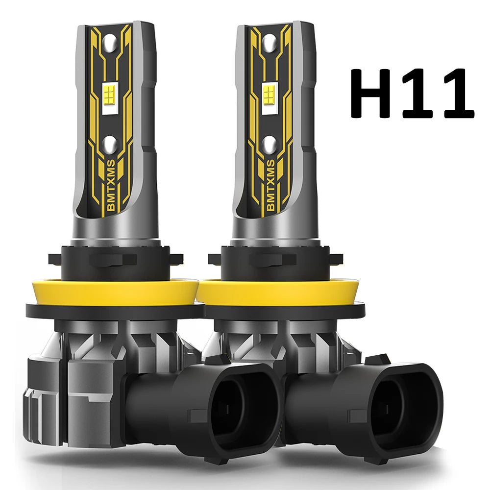 BMTxms 2PCS 12000LM H27 881 H11 H8 HB4 HB3 H10 LED Fog Lights Canbus 880 9006 9005 H16JP LED CSP DRL Car Moto Bulbs White Yellow