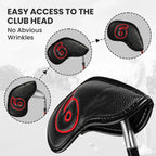Golf Iron Covers Set Strong Magnetic Closure Value 10 Pack, Double Side Number Synthetic Leather Deluxe Club Headcover